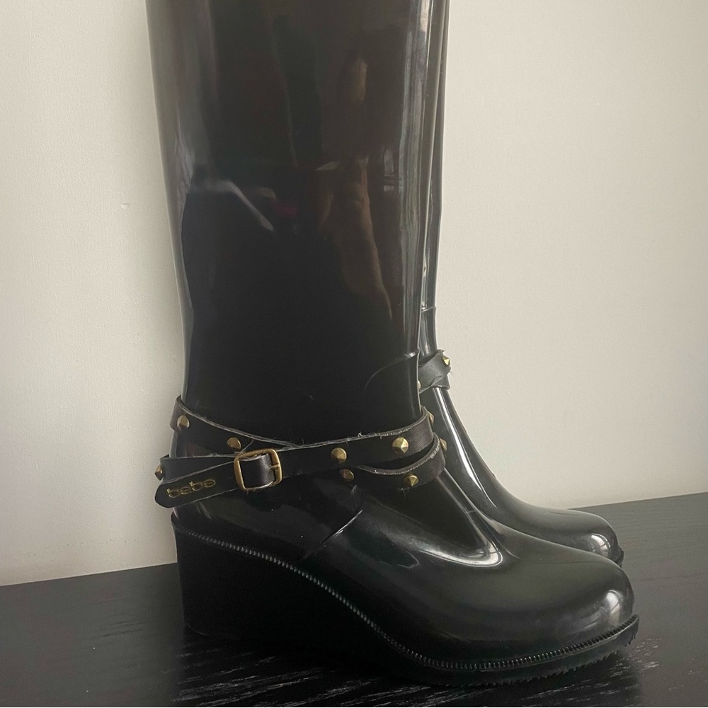 bebe Vintage Y2K Black Rain Boots